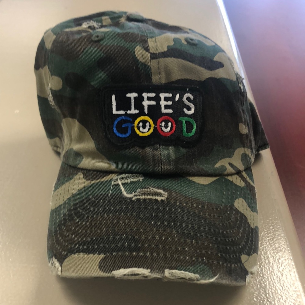 Life’s good vintage cap with distressed detail